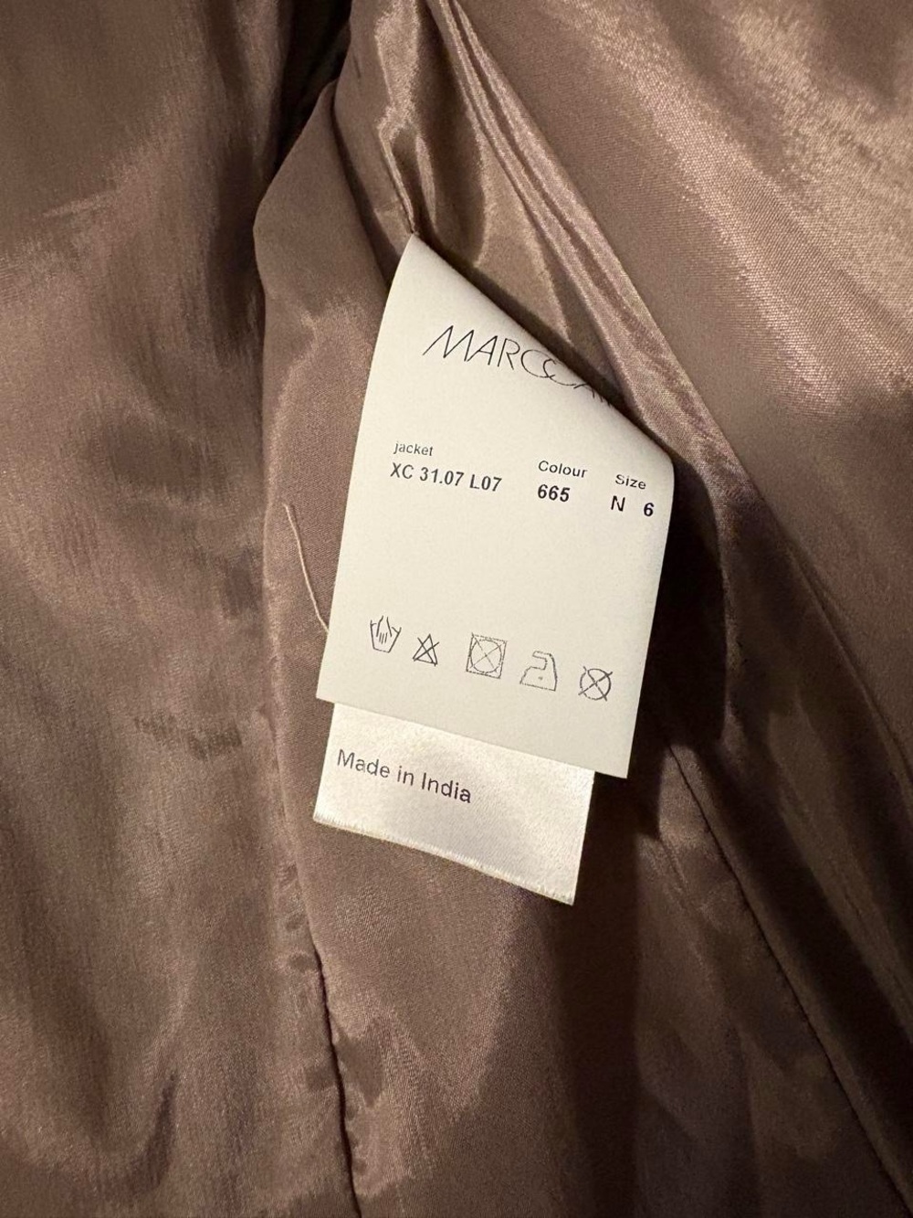 Marc Cain Taupe Suede Ruffle Front Leather Jacket - Picture 3 of 4